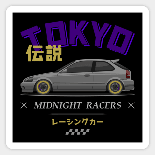 Midnight Racer Silver EK 9 JDM Sticker